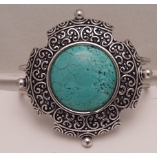 SILVER and TURQUOISE BANGLE