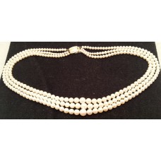 SOLD  TRIPLE STRAND of CULTURED AKOYA PEARLS