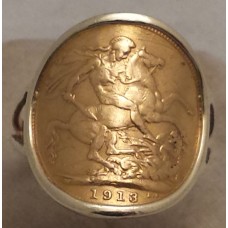 SOLD  9ct GOLD FULL SOVEREIGN RING