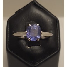 SOLD  14ct WHITE GOLD and SAPPHIRE RING