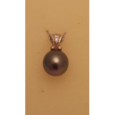 SOLD  TAHITIAN CULTURED PEARL with DIAMONDS in 18ct GOLD