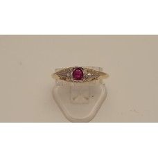 SOLD  ANTIQUE 18ct GOLD and PLATINUM, RUBY and DIAMOND RING