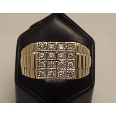 SOLD  9ct GOLD & DIAMONDS GENTS RING