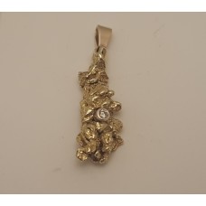 SOLD  GOLD NUGGET SET WITH DIAMOND