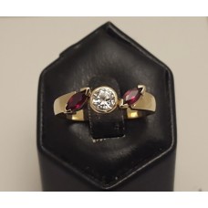 SOLD  18ct GOLD DIAMOND & RUBY RING