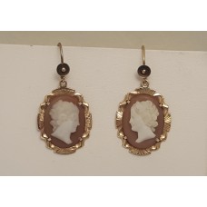 9ct GOLD CAMEO EARRINGS