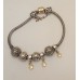 SOLD  14ct GOLD & STERLING SILVER PANDORA BRACELET WITH CHARMS
