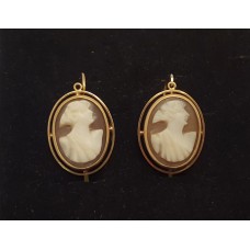 SOLD  18ct GOLD CAMEO EARRINGS