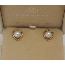 SOLD  18ct GOLD, PEARL EARRINGS