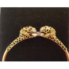 SOLD  18ct GOLD & RUBY LEOPARD BANGLE