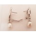 18ct WHITE GOLD, SOUTH SEA CULTURED PEARL & DIAMOND EARRINGS