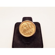 SOLD  GOLD HALF SOVEREIGN RING