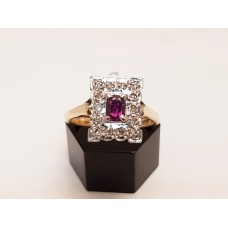 SOLD  18ct GOLD, VINTAGE RUBY & DIAMOND RING