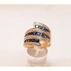 SOLD  18ct GOLD, NATURAL SAPPHIRE & DIAMOND RING