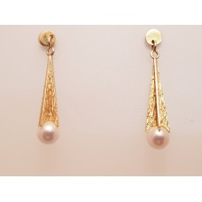 SOLD  18ct GOLD PEARL EARRINGS
