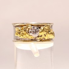 GOLD NUGGETS & DIAMOND RING